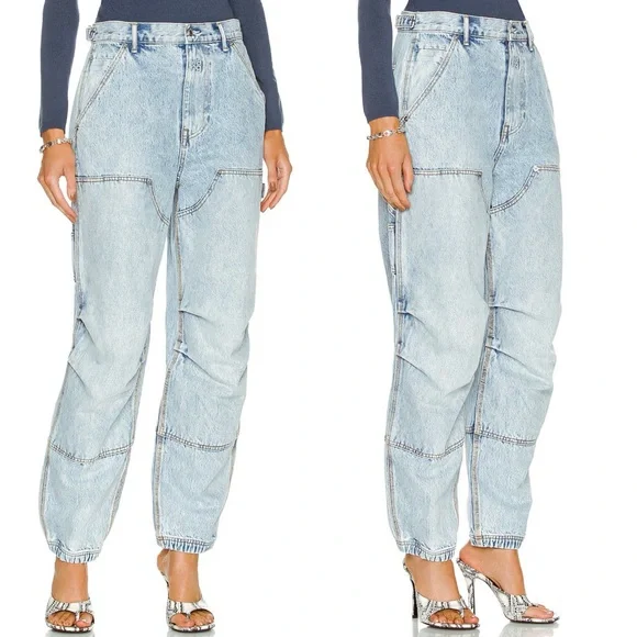 Alexander Wang Double Front Carpenter Jeans in Pebble Bleach